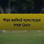 শীর্ষ ক্রিকেট খেলোয়াড়ের যাত্রা Quiz